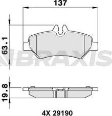 Braxis AA0140 - Тормозные колодки, дисковые, комплект unicars.by