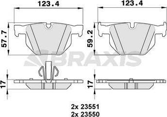 Braxis AA0151 - Тормозные колодки, дисковые, комплект unicars.by