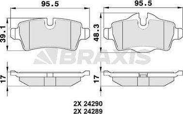 Braxis AA0101 - Тормозные колодки, дисковые, комплект unicars.by