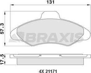 Braxis AA0185 - Тормозные колодки, дисковые, комплект unicars.by