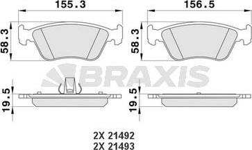 Braxis AA0186 - Тормозные колодки, дисковые, комплект unicars.by