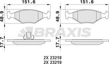 Braxis AA0182 - Тормозные колодки, дисковые, комплект unicars.by