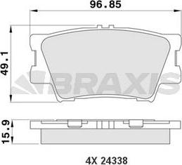 Braxis AA0174 - Тормозные колодки, дисковые, комплект unicars.by