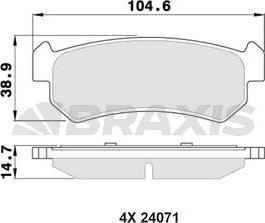 Braxis AA0354 - Тормозные колодки, дисковые, комплект unicars.by