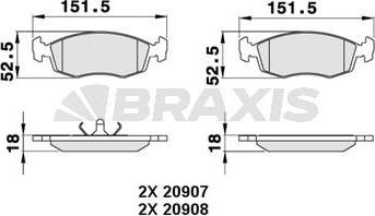 Braxis AA0300 - Тормозные колодки, дисковые, комплект unicars.by