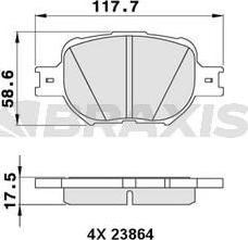 Braxis AA0294 - Тормозные колодки, дисковые, комплект unicars.by