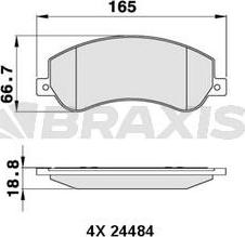 Braxis AA0292 - Тормозные колодки, дисковые, комплект unicars.by