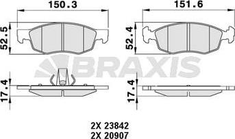 Braxis AA0242 - Тормозные колодки, дисковые, комплект unicars.by