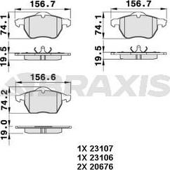 Braxis AA0268 - Тормозные колодки, дисковые, комплект unicars.by