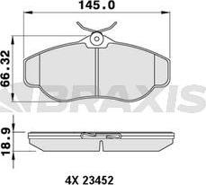 Braxis AA0212 - Тормозные колодки, дисковые, комплект unicars.by