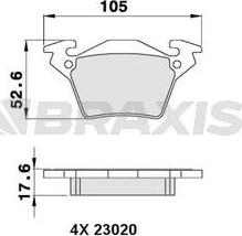 Braxis AA0280 - Тормозные колодки, дисковые, комплект unicars.by