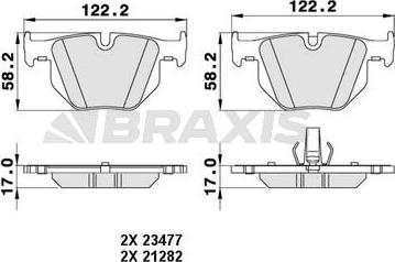 Braxis AA0230 - Тормозные колодки, дисковые, комплект unicars.by