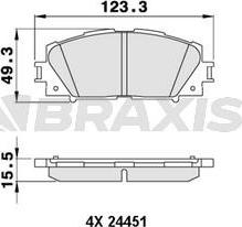 Braxis AA0238 - Тормозные колодки, дисковые, комплект unicars.by