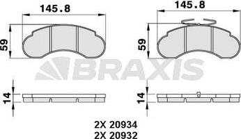 Braxis AA0279 - Тормозные колодки, дисковые, комплект unicars.by