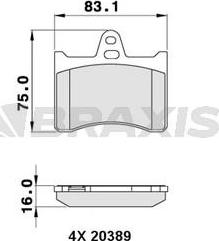 Braxis AA0278 - Тормозные колодки, дисковые, комплект unicars.by