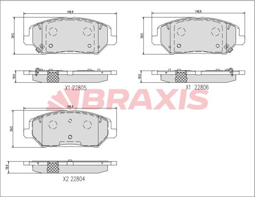 Braxis AA0749 - Тормозные колодки, дисковые, комплект unicars.by