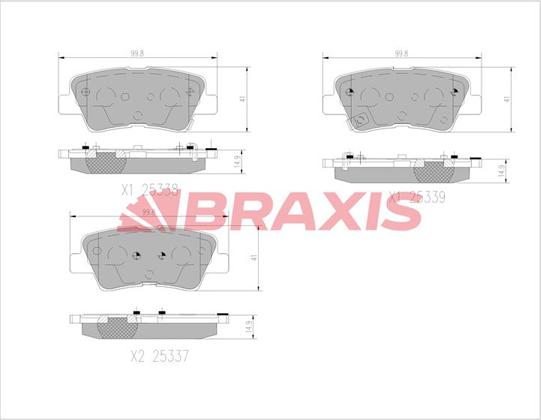 Braxis AA0756 - Тормозные колодки, дисковые, комплект unicars.by