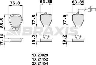 Braxis AB0446 - Тормозные колодки, дисковые, комплект unicars.by