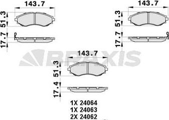 Braxis AB0447 - Тормозные колодки, дисковые, комплект unicars.by