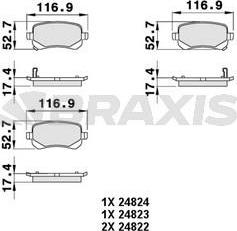 Braxis AB0481 - Тормозные колодки, дисковые, комплект unicars.by