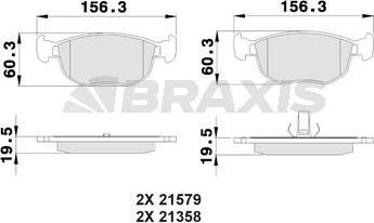 Braxis AB0488 - Тормозные колодки, дисковые, комплект unicars.by