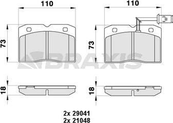 Braxis AB0431 - Тормозные колодки, дисковые, комплект unicars.by