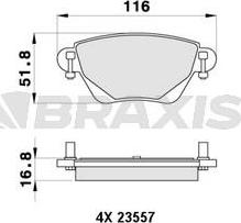 Braxis AB0421 - Тормозные колодки, дисковые, комплект unicars.by