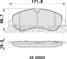 Braxis AB0503 - Тормозные колодки, дисковые, комплект unicars.by