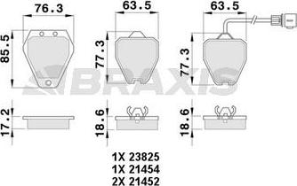 Braxis AB0530 - Тормозные колодки, дисковые, комплект unicars.by