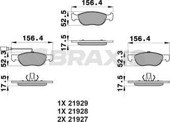 Braxis AB0041 - Тормозные колодки, дисковые, комплект unicars.by