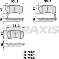 Braxis AB0065 - Тормозные колодки, дисковые, комплект unicars.by