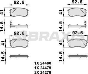 Braxis AB0084 - Тормозные колодки, дисковые, комплект unicars.by