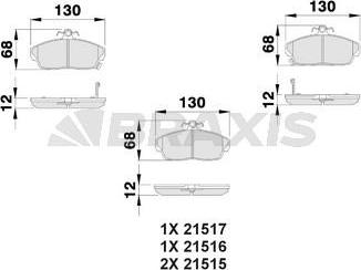 Braxis AB0023 - Тормозные колодки, дисковые, комплект unicars.by