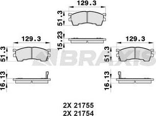 Braxis AB0157 - Тормозные колодки, дисковые, комплект unicars.by