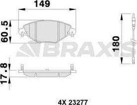 Braxis AB0114 - Тормозные колодки, дисковые, комплект unicars.by