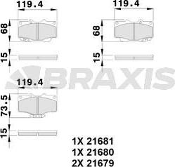 Braxis AB0115 - Тормозные колодки, дисковые, комплект unicars.by