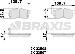 Braxis AB0117 - Тормозные колодки, дисковые, комплект unicars.by