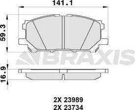 Braxis AB0344 - Тормозные колодки, дисковые, комплект unicars.by