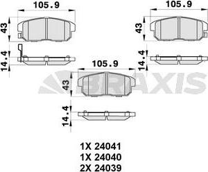 Braxis AB0354 - Тормозные колодки, дисковые, комплект unicars.by