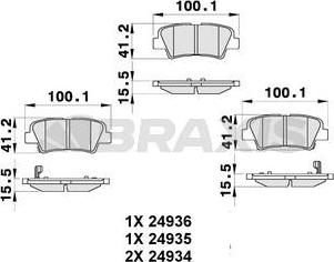 Braxis AB0305 - Тормозные колодки, дисковые, комплект unicars.by