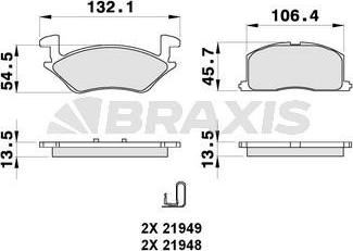 Braxis AB0301 - Тормозные колодки, дисковые, комплект unicars.by