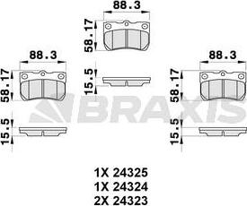 Braxis AB0319 - Тормозные колодки, дисковые, комплект unicars.by