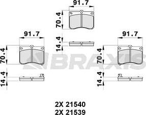 Braxis AB0323 - Тормозные колодки, дисковые, комплект unicars.by