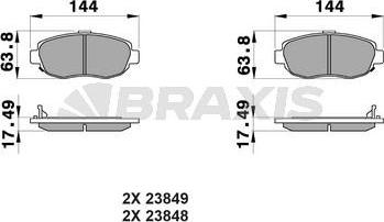 Braxis AB0248 - Тормозные колодки, дисковые, комплект unicars.by