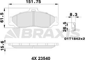 Braxis AB0242 - Тормозные колодки, дисковые, комплект unicars.by