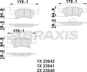 Braxis AB0214 - Тормозные колодки, дисковые, комплект unicars.by