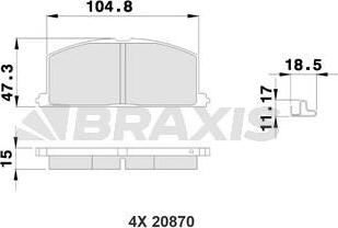 Braxis AB0215 - Тормозные колодки, дисковые, комплект unicars.by