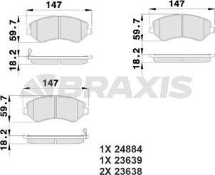 Braxis AB0217 - Тормозные колодки, дисковые, комплект unicars.by