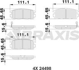 Braxis AB0236 - Тормозные колодки, дисковые, комплект unicars.by