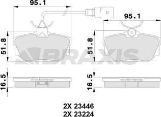 Braxis AB0229 - Тормозные колодки, дисковые, комплект unicars.by